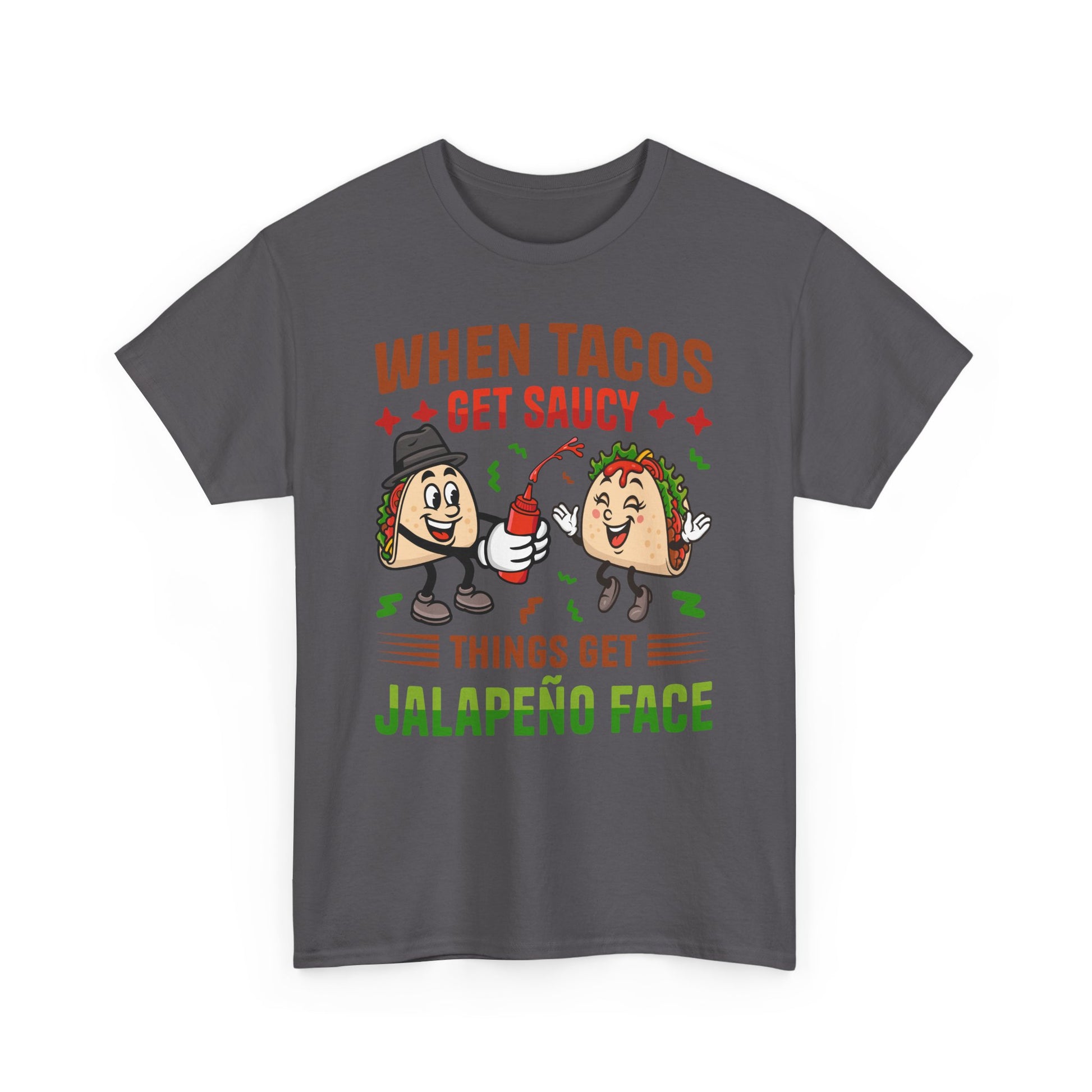 Funny Jalapeño Face Unisex Heavy Cotton Tee - Taco Lovers Gift