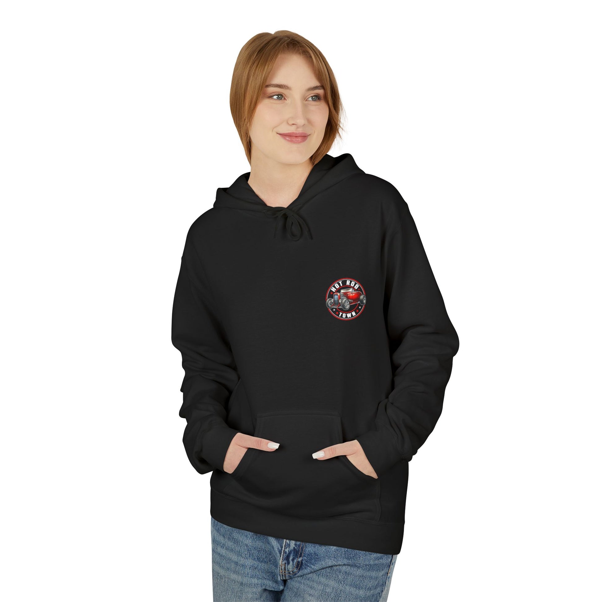 Hot Rod Town black fleece hoodie sweatshirt