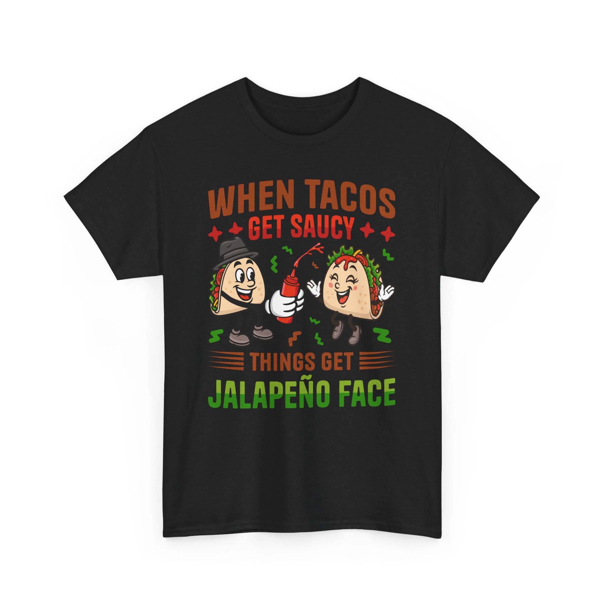 Funny Jalapeño Face Unisex Heavy Cotton Tee - Taco Lovers Gift