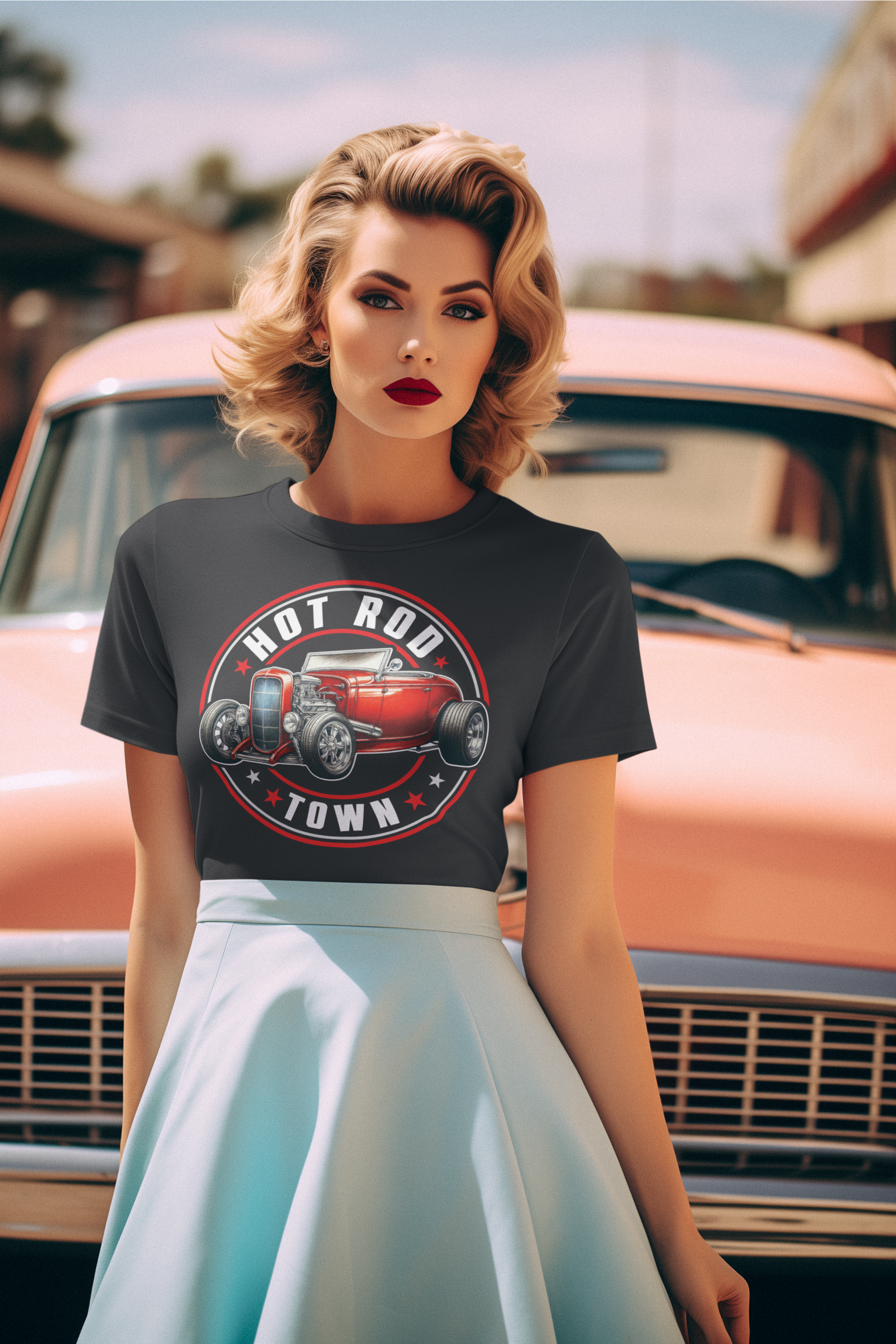Hot Rod Town logo soft style T-shirt