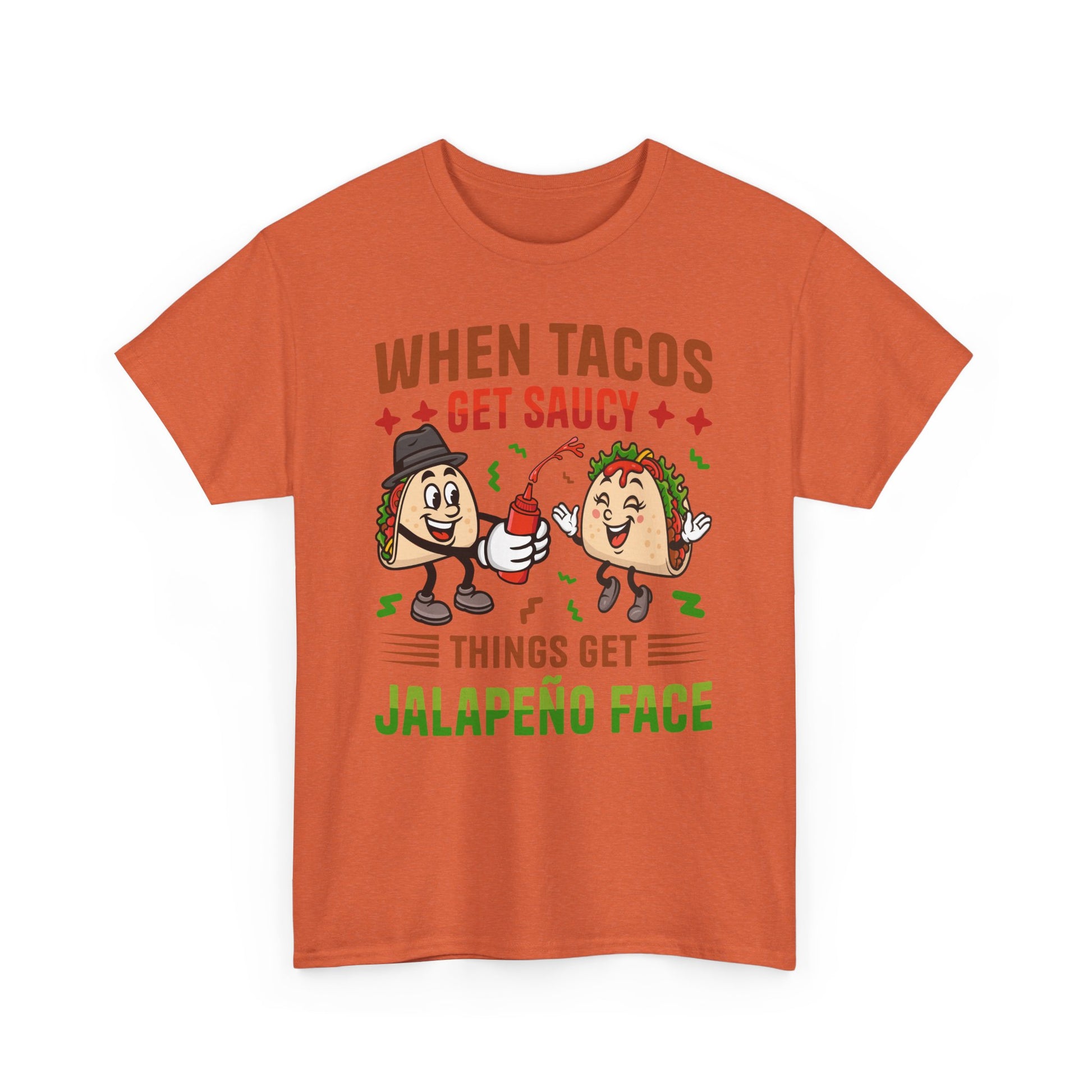 Funny Jalapeño Face Unisex Heavy Cotton Tee - Taco Lovers Gift