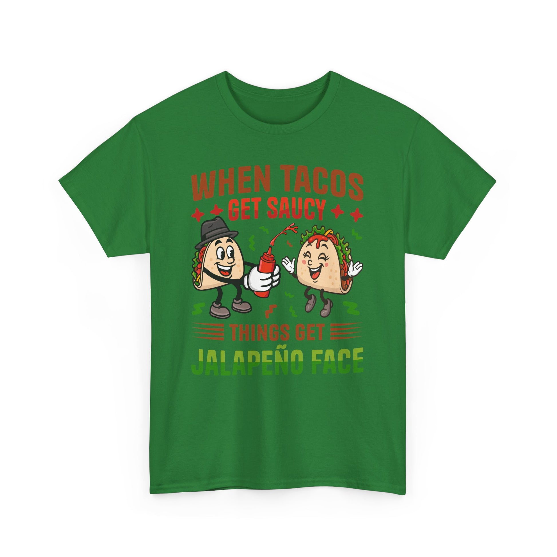 Funny Jalapeño Face Unisex Heavy Cotton Tee - Taco Lovers Gift